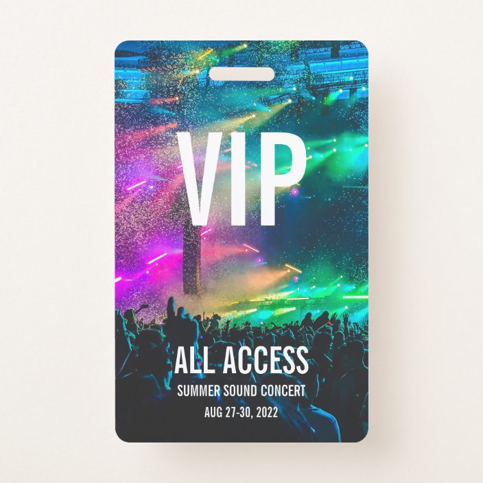 Custom VIP All Access Pass Concert Badge | Zazzle.com