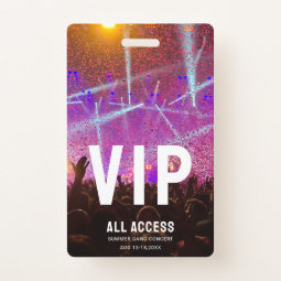 Custom VIP All Access Pass Concert Badge | Zazzle