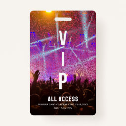 Custom VIP All Access Pass Concert Badge | Zazzle