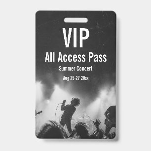 Custom VIP All Access Pass Concert Badge
