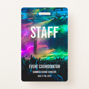 Custom VIP All Access Pass Concert Badge- Staff Badge