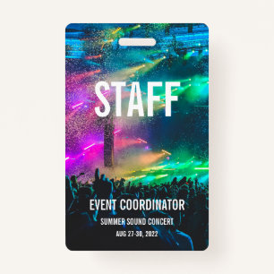 Custom VIP All Access Pass Concert Badge- Staff Badge