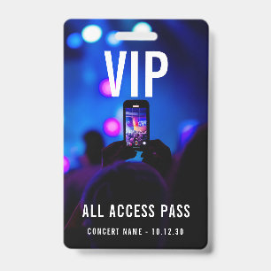 Custom VIP All Access Pass Concert Event Badge