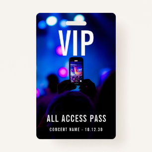 Custom VIP All Access Pass Concert Event Badge