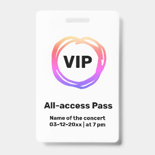 custom vip all access pass concert pass badge