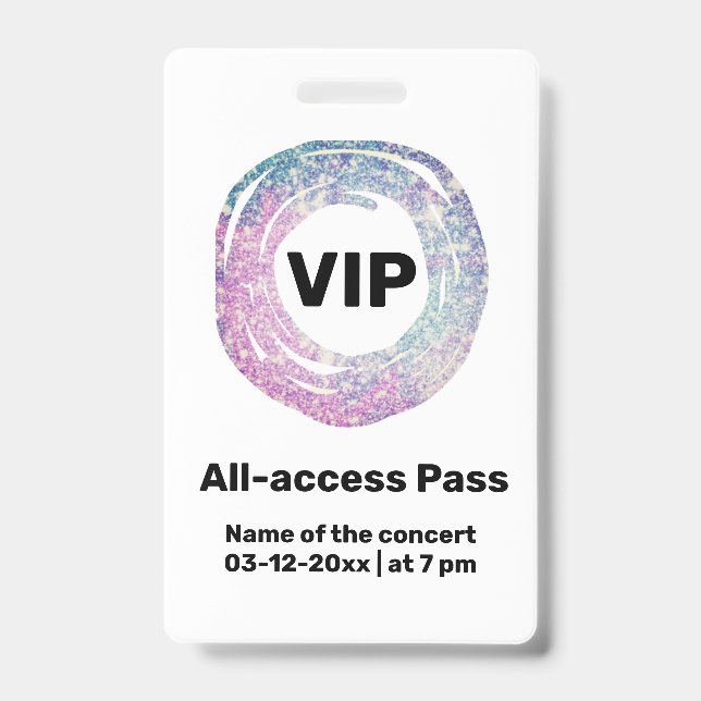 custom vip all access pass concert pass badge (Front)