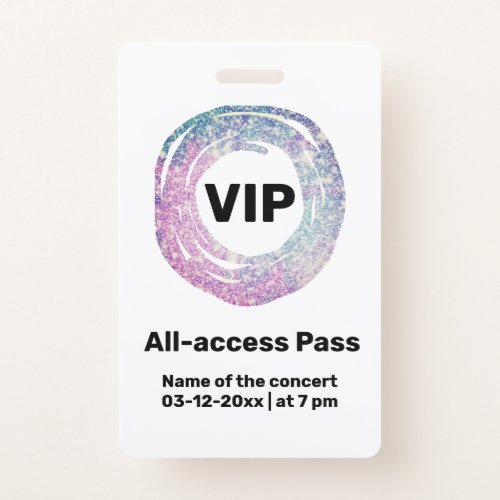 custom vip all access pass concert pass badge
