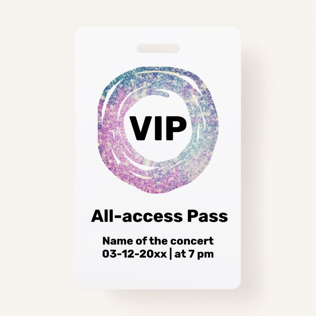 custom vip all access pass concert pass badge (Front)
