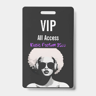 Custom VIP All Access Pass Festival Badge