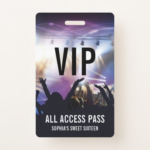 Custom VIP All Access Sweet Sixteen Badge | Zazzle