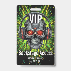 Custom VIP Backstage Access Pass Concert Badge