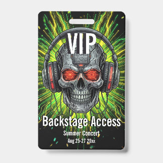Custom VIP Backstage Access Pass Concert Badge