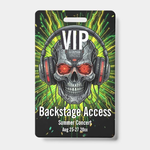 Custom VIP Backstage Access Pass Concert Badge