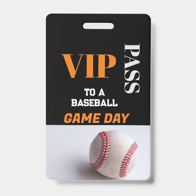 Custom VIP Baseball Game All Access Pass VIP  Badge (Front)