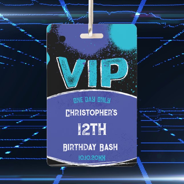 Custom VIP Birthday Badge (VIP Birthday Badge. Fun gift for your guests. Colorful and playful. Happy Birthday!)