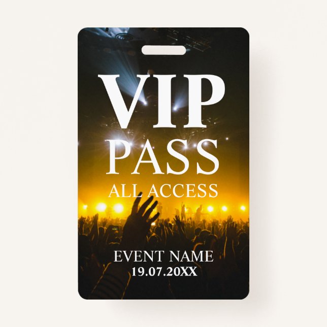 Custom VIP QR Code Event Badge (Front)