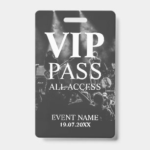 Custom VIP QR Code Event Black and White Badge