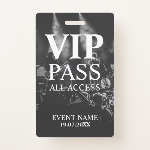 Custom VIP QR Code Event Black and White Badge