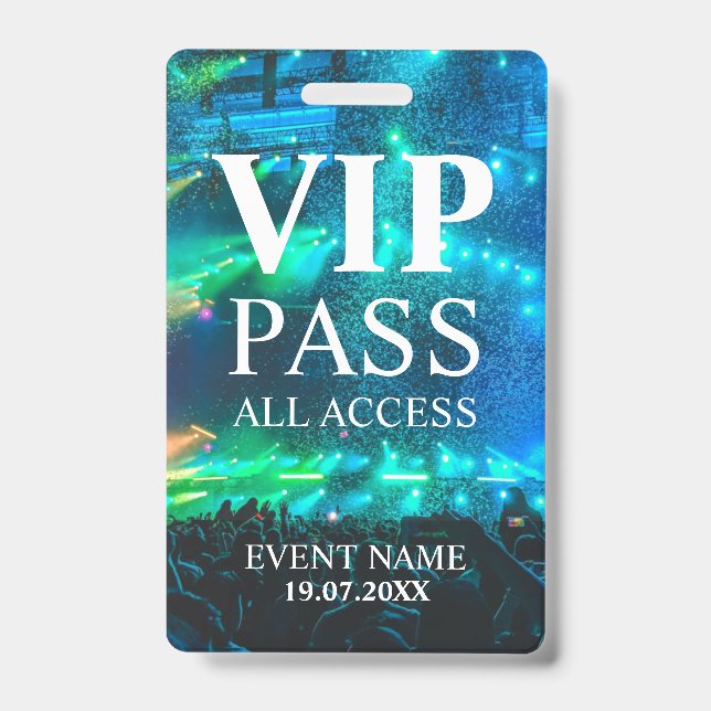 Custom VIP QR Code Event Confetti Badge (Front)