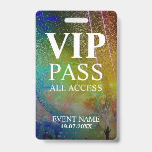Custom VIP QR Code Event Confetti Badge