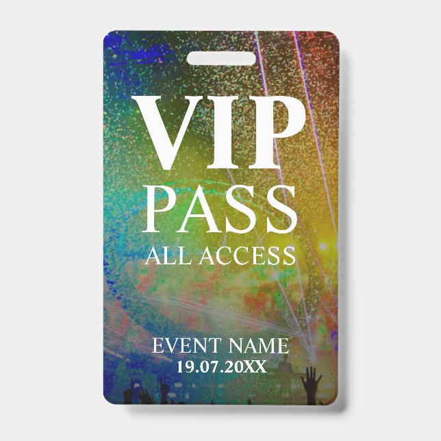 Custom VIP QR Code Event Confetti Badge (Front)