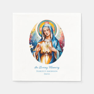 Custom Virgin Mary Memorial Paper Napkins