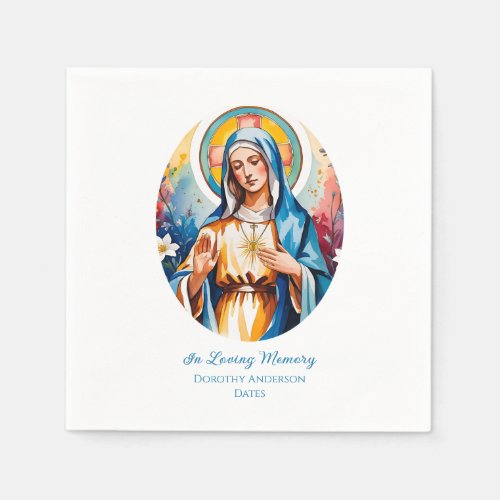 Custom Virgin Mary Memorial Paper Napkins