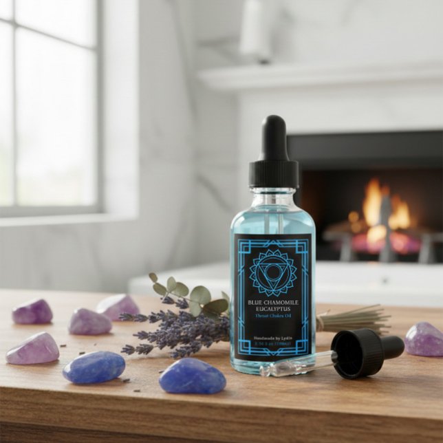 Custom Vishuddha Throat Chakra Essential Oil Label (Creator Uploaded)