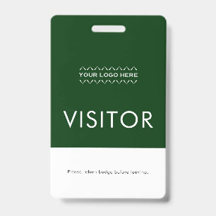 Custom Visitor Badge with Logo   Green