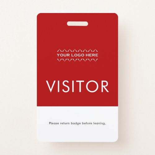Custom Visitor Badge with Logo  Red