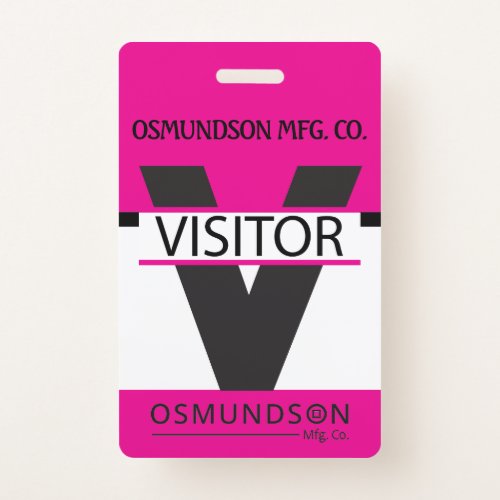 Custom _ Visitor Badge with your Logo _ Pink