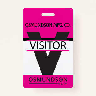 Custom - Visitor Badge with your Logo - Pink
