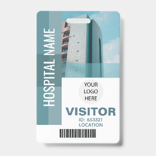 Custom Visitor Bar Code, Logo ID Badge