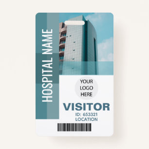 Custom Visitor Bar Code, Logo ID Badge