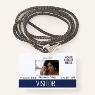 Custom Visitors Guest Logo Company Name Photo ID Badge