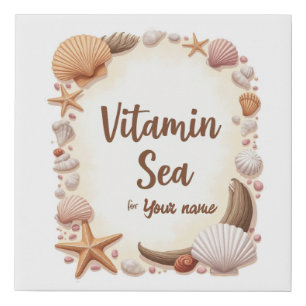 Custom “Vitamin Sea” Quote with Name Faux Canvas Print