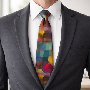 Custom Vivid Abstract Geometric Art  Neck Tie