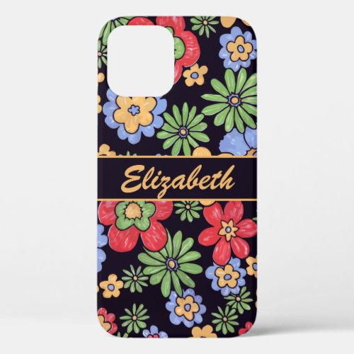 Custom Vivid Colorful Flowers iPhone 12 Case