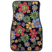 Custom Vivid Colorful Flowers Pattern Print Car Floor Mat (Front)