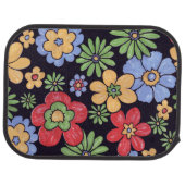 Custom Vivid Colorful Flowers Pattern Print Car Floor Mat (Rear)
