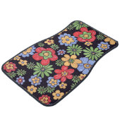 Custom Vivid Colorful Flowers Pattern Print Car Floor Mat (Angled)
