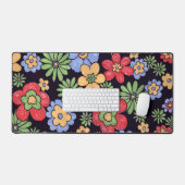Custom Vivid Colorful Flowers Pattern Print Desk Mat (Keyboard & Mouse)