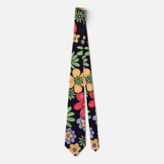 Custom Vivid Colorful Flowers Tie