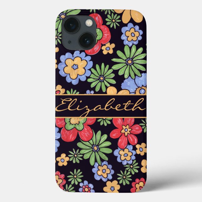 Custom Vivid Colorful Flowers to Personalize Case-Mate iPhone Case (Back)