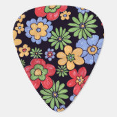 Custom Vivid Colorful Flowers to Personalize Guitar Pick (Back)