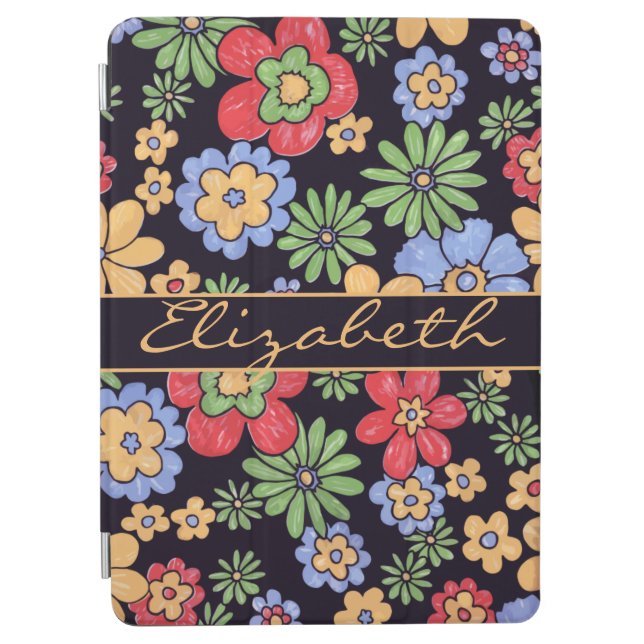 Custom Vivid Colorful Flowers to Personalize iPad Air Cover (Front)