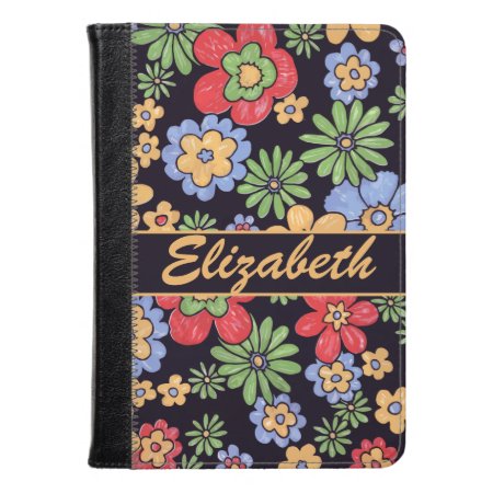 Custom Vivid Colorful Flowers To Personalize Kindle Case