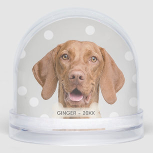 Custom Vizsla Dog Photo Snow Globe