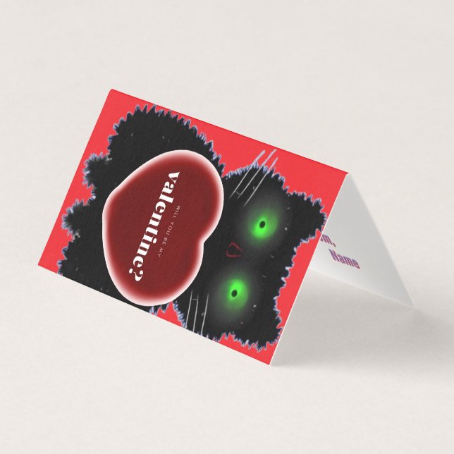 Custom Void Cat Luminous Valentine's Card (Front)