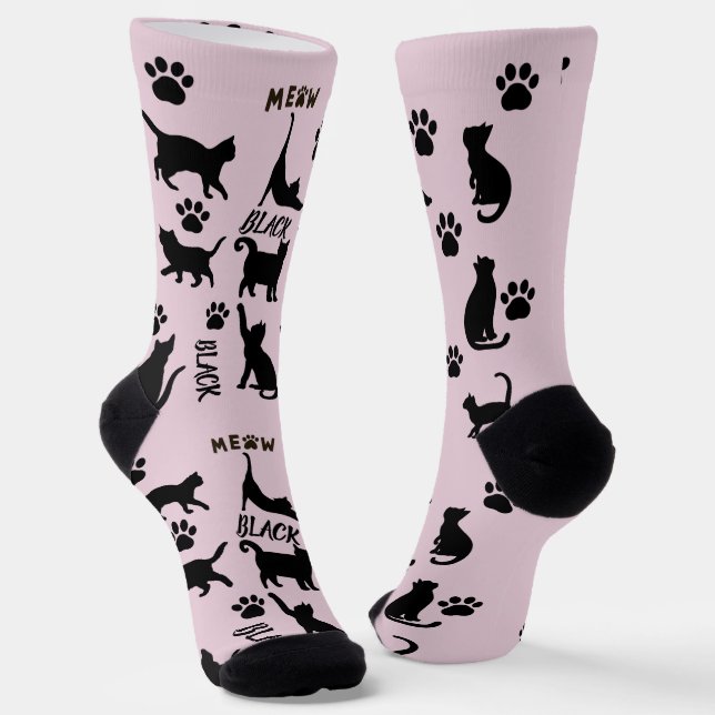 Custom Void Cat Socks | Cute Black Cat Mom Gift (Angled)
